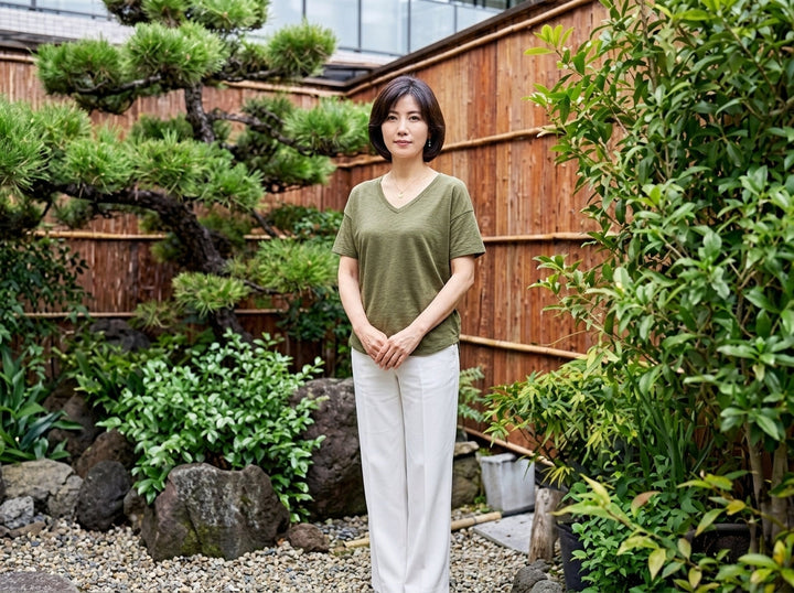 陽菜｜クラシック丸首半袖トップス