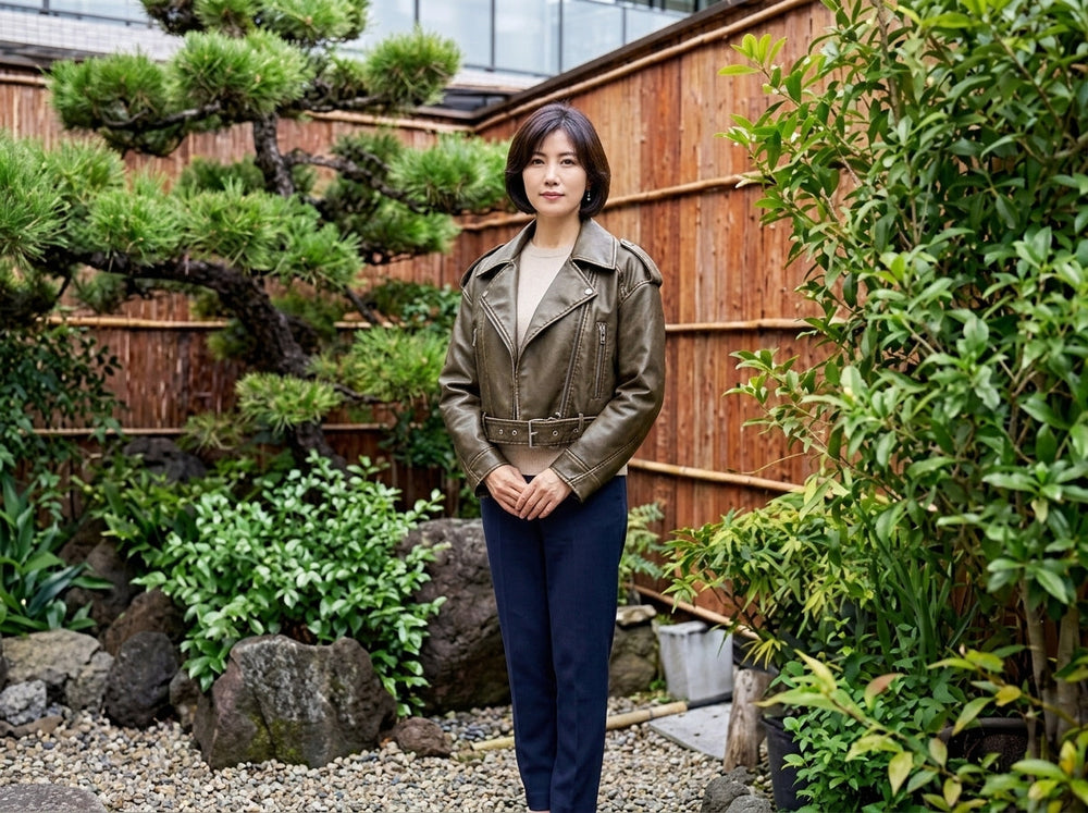 茉優 – ベルト付きジップジャケット