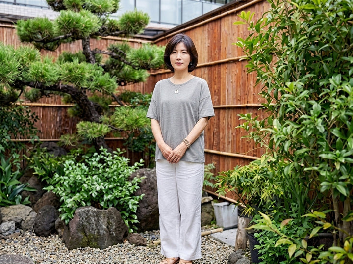 陽菜｜クラシック丸首半袖トップス