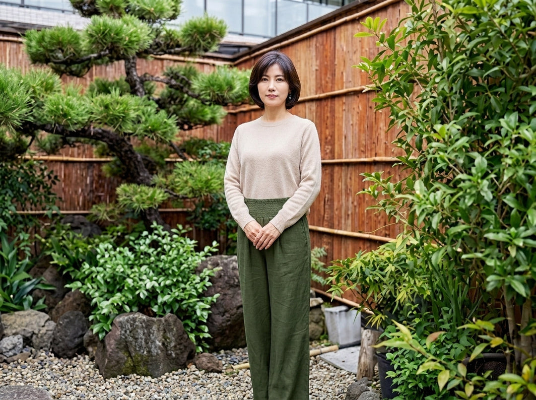楓 – のびやか麻ワイドパンツ