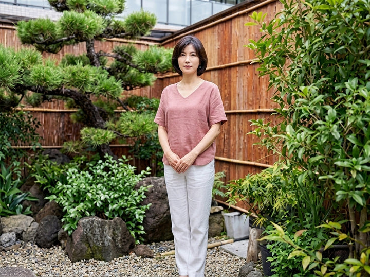 陽菜｜クラシック丸首半袖トップス