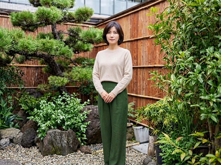 楓 – のびやか麻ワイドパンツ