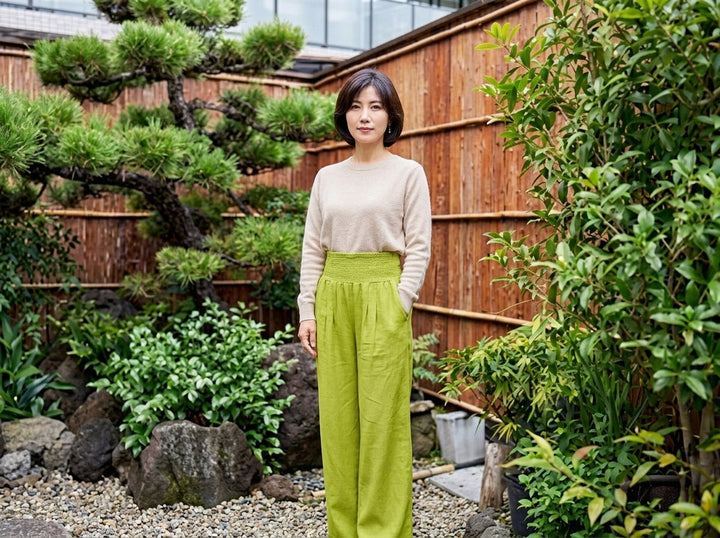 楓 – のびやか麻ワイドパンツ