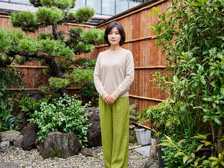 楓 – のびやか麻ワイドパンツ