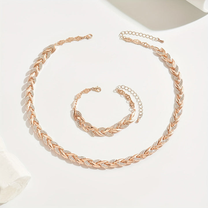 穂花｜クリスタル フィッシュテール ネックレス＆ブレスレット セット