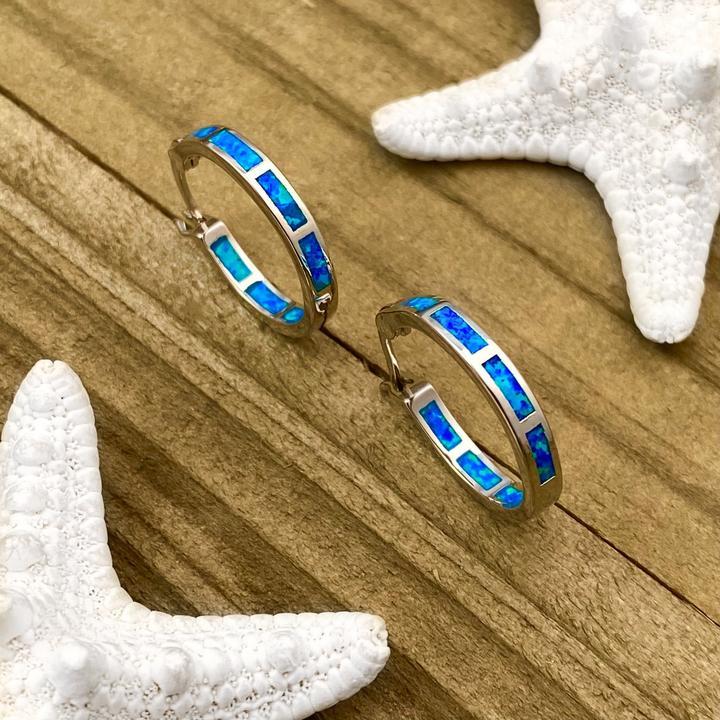 碧月 — ブルーオパール シルバーピアス