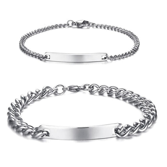 刻印カップル チェーンブレスレットセット
