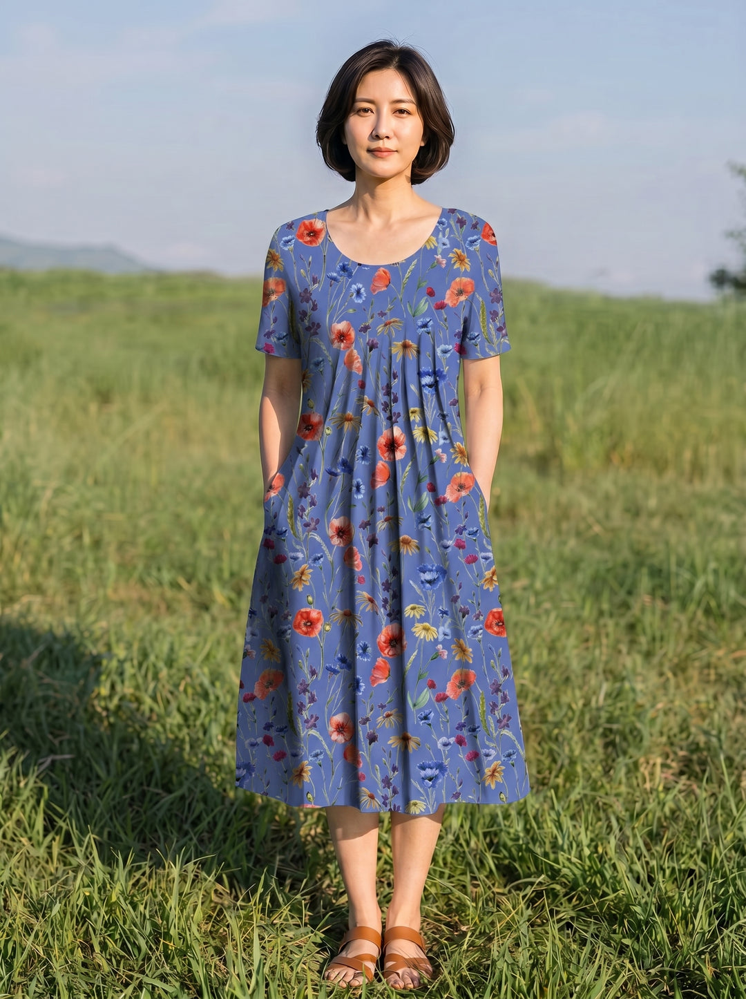 colour:Blue floral