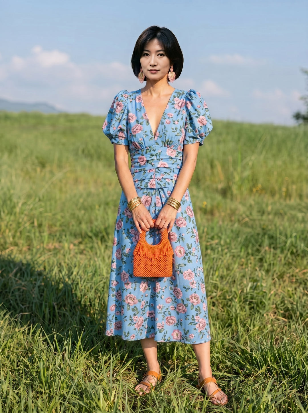colour:Blue & Pink Floral