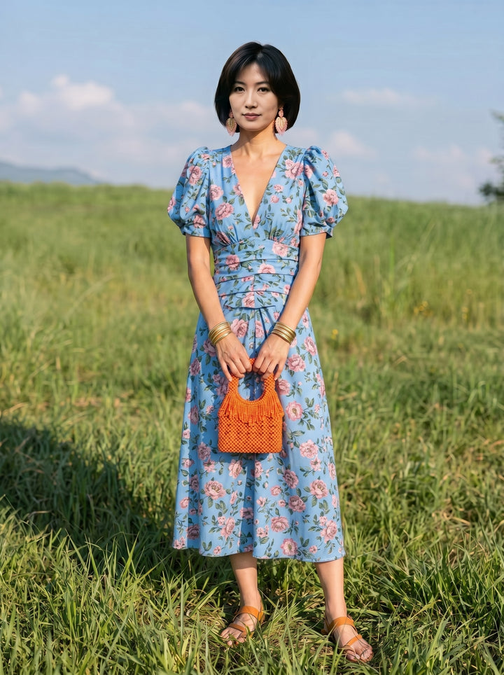 colour:Blue & Pink Floral