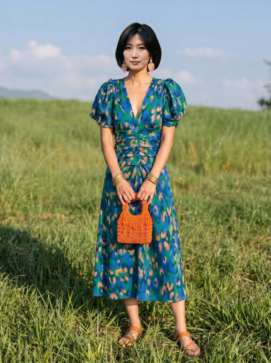 colour:Green & Blue Floral