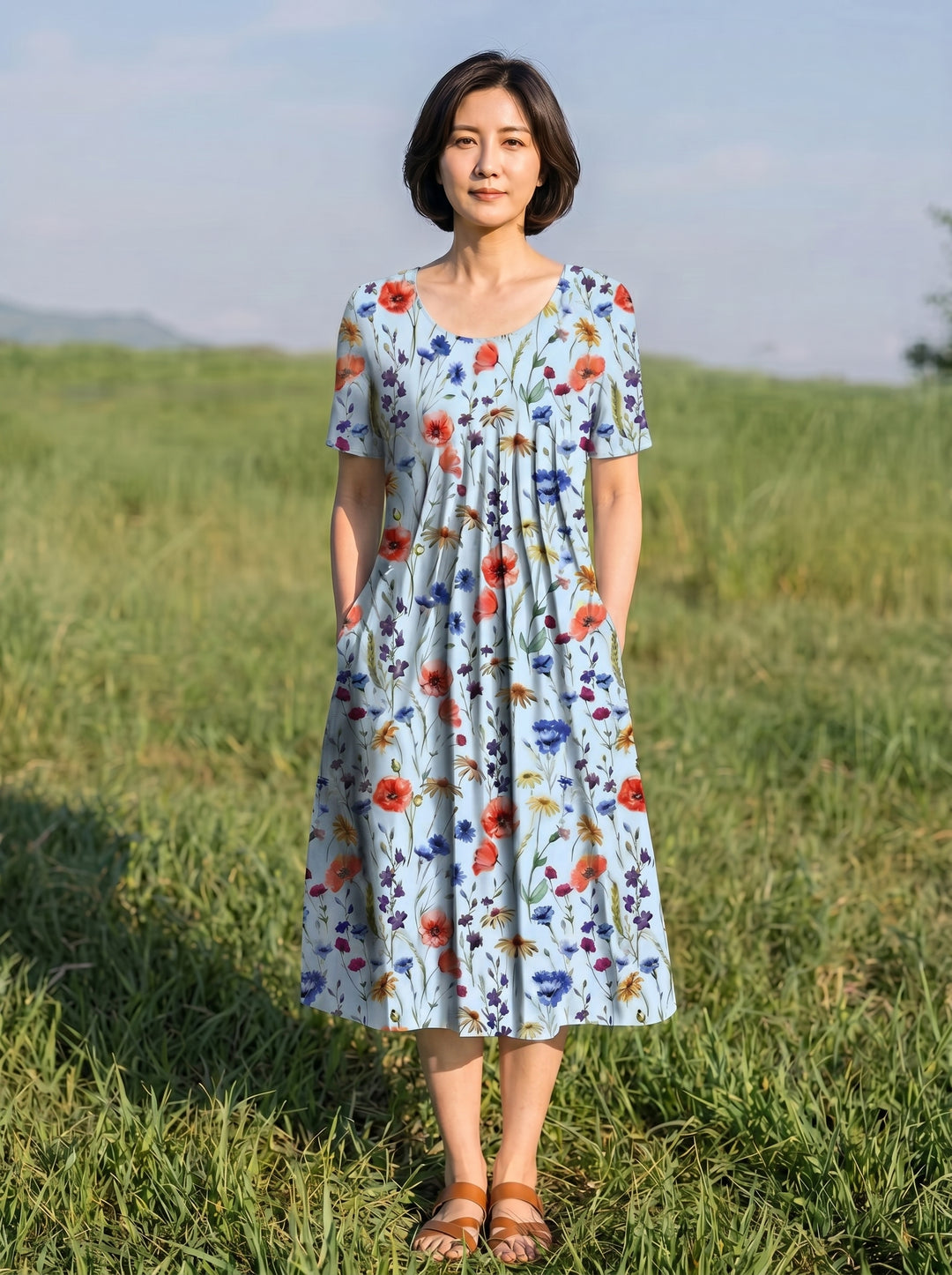 colour:Light blue floral