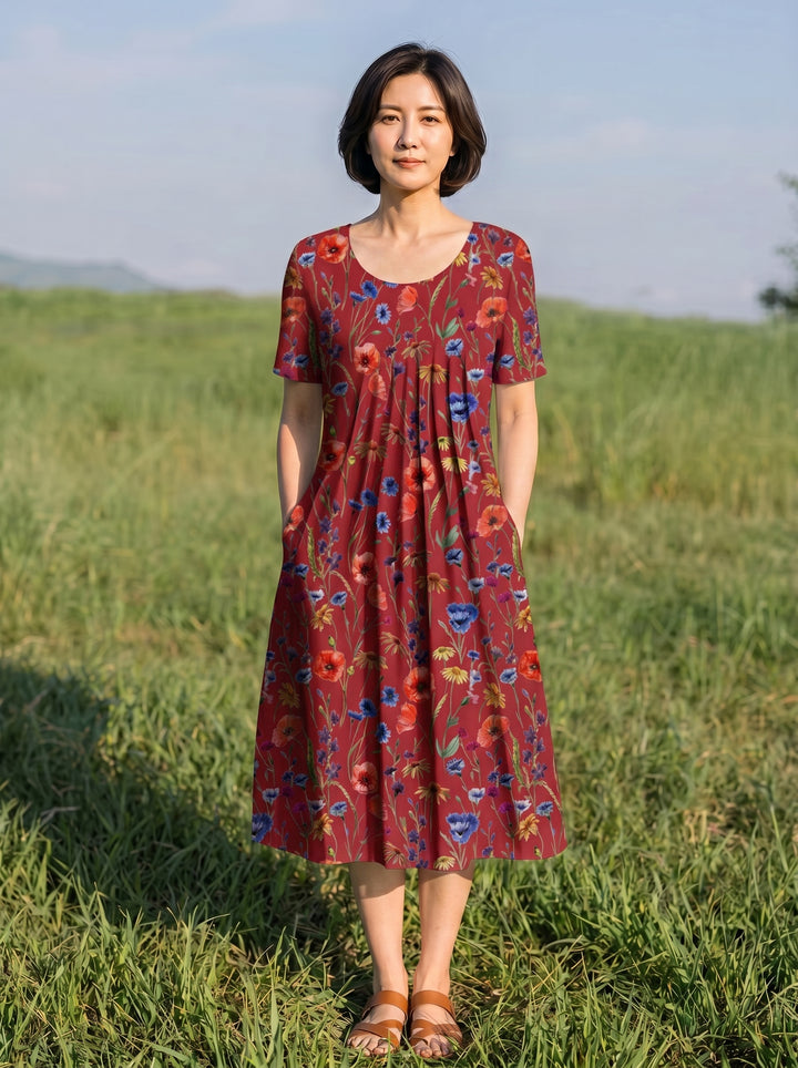 colour:Red floral