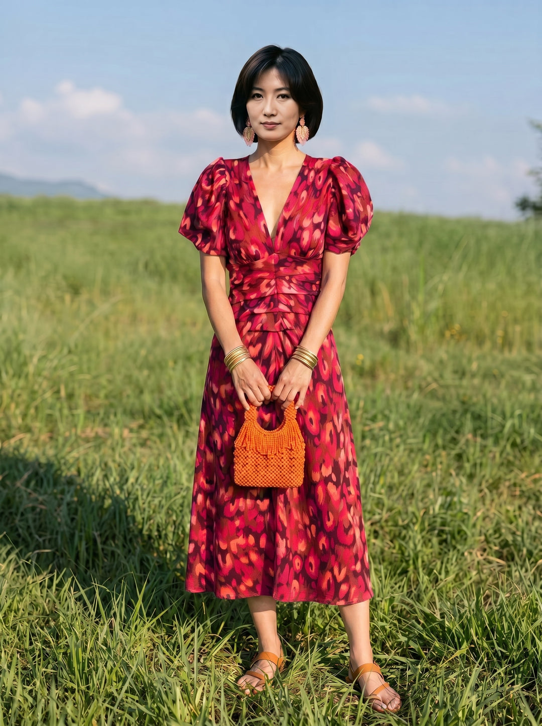 colour:Red Floral