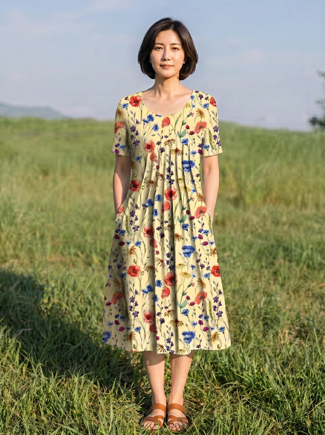 colour:Yellow floral