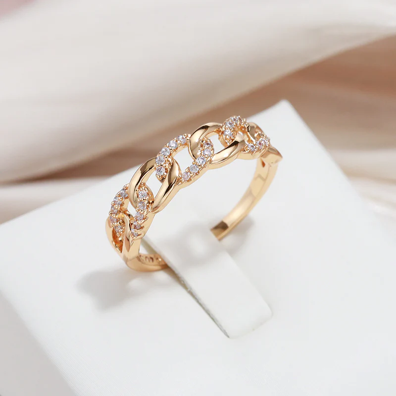 金環 — ゴールドチェーンメッシュ リング