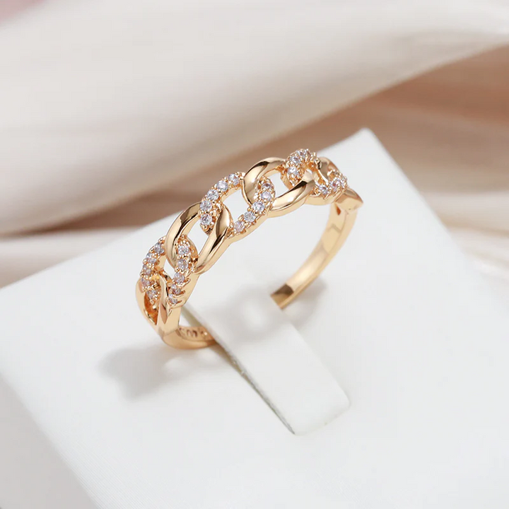 金環 — ゴールドチェーンメッシュ リング