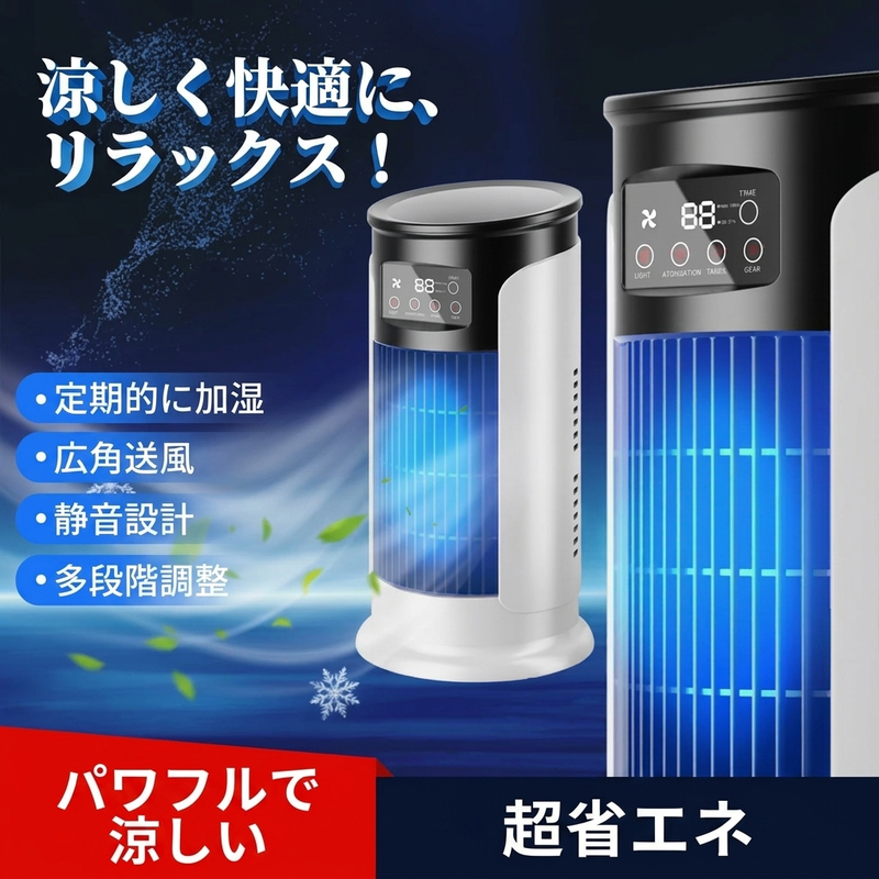 卓上ポータブル冷風機 涼しく快適にリラックス