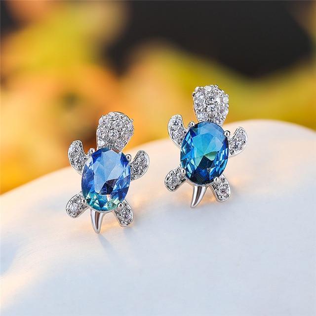 海音｜海亀モチーフ ジルコニア スターリングシルバー ピアス