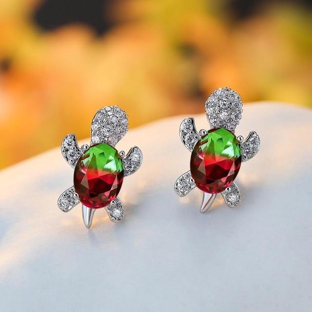 海音｜海亀モチーフ ジルコニア スターリングシルバー ピアス