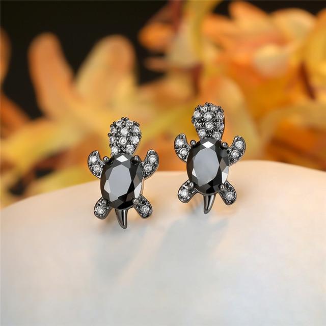 海音｜海亀モチーフ ジルコニア スターリングシルバー ピアス